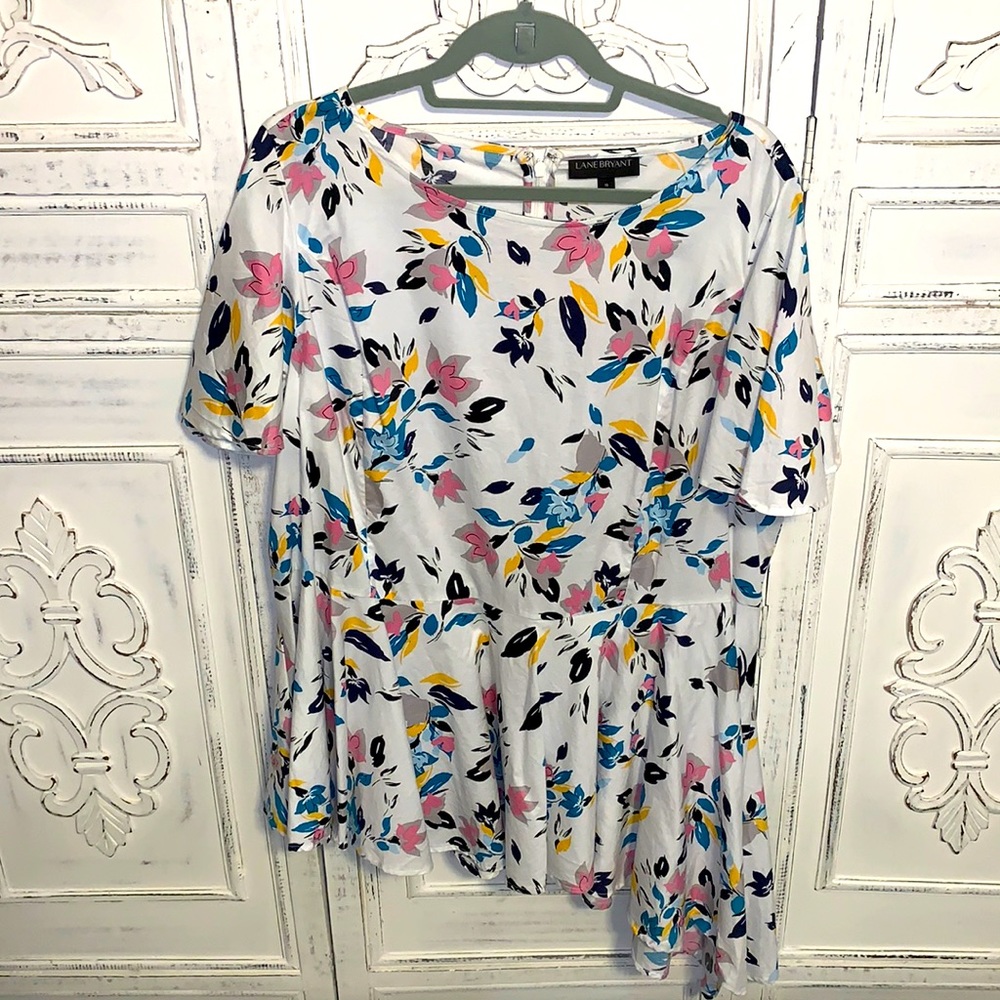 Lane Bryant Asymmetrical Peplum Blouse
